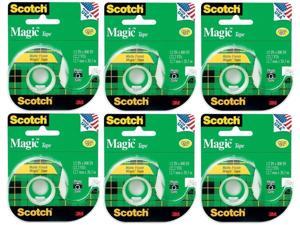 Scotch 3M 119 Magic Tape, 1/2 x 800 Inches Pack of 6 Rolls Scotch 3M 119 Magic Tape, 1/2 x 800 Inches Pack of 6 Rolls