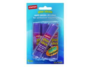 Staples Washable Glue Sticks, Purple, .26 oz., 4/Pack Staples Washable Glue Sticks, Purple, .26 oz., 4/Pack