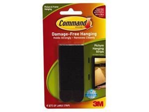 Command Picture Hanging Strips, Large, Black, 4Strips 17206BLKES Command Picture Hanging Strips, Large, Black, 4Strips 17206BLKES
