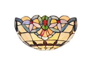 Hand Crafted Tiffany Style Glass Wall Sconce, Multicolor