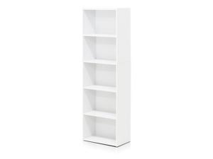 Furinno 5-Tier Reversible Color Open Shelf Bookcase , White