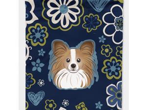 Carolines Treasures BB5099GF Blue Flowers Papillon Garden Size Flag Carolines Treasures BB5099GF Blue Flowers Papillon Garden Size Flag
