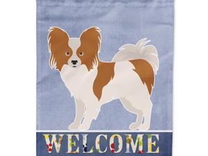 Carolines Treasures CK3668GF Papillon Welcome Garden Size Flag Carolines Treasures CK3668GF Papillon Welcome Garden Size Flag