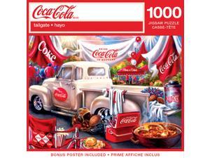 1000 piece jigsaw puzzle for adult, family, or kids - coca-cola tailgate by masterpieces - 19.25"x26.75" - family owned american puzzle company