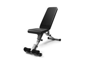 Adjustable Fitness Bench, Multi-Purpose Foldable Weight Bench for Full Body Workout, Exercise Equipment Sit Up Bench with Fast Folding, for Home, Gym, Strength Training, Black