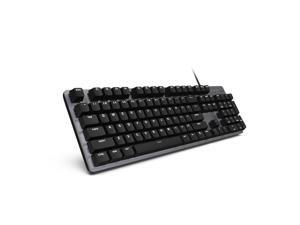 MIIIW G03 Full Size Mechanical Gaming Keyboard,LED Backlit Wired Keyboard with Floating Keys,6 Lighting Modes,Anti-Ghosting 104 Keys,Kailh Red Switches, Foldable Stander for Windows PC Gaming Working