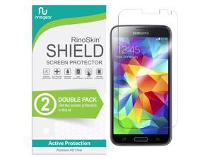 (2-Pack) RinoGear Screen Protector for Samsung Galaxy S5 Case Friendly Samsung Galaxy S5 Screen Protector Accessory Full Coverage Clear Film