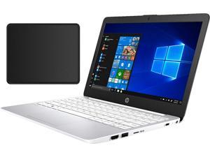 New HP Stream 11.6'' HD Chromebook Bundle Woov Mouse Pad | Intel Celeron N4000 Processor | 64GB eMMC | 4GB Memory | WiFi | Windows 10 in S mode | Diamond White