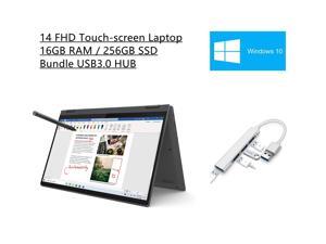 New Lenovo 14" FHD IPS Touchscreen 2-in-1 Laptop | AMD 4th Gen Ryzen 5 4500U | 16GB RAM | 256GB SSD | Windows 10 Home | Backlit Keyboard | Fingerprint Reader | Digital Pen | Bundle with USB3.0 HUB New Lenovo 14" FHD IPS Touchscreen 2-in-1 Laptop | AMD 4th Gen Ryzen 5 4500U | 16GB RAM | 256GB SSD | Windows 10 Home | Backlit Keyboard | Fingerprint Reader | Digital Pen | Bundle with USB3.0 HUB