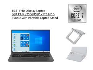 New ASUS VivoBook 15.6" FHD LED Anti-Glare Display Laptop | 10th Gen Intel Core i7-1065G7 Processor| 8GB RAM | 256GBSSD+1TB HDD | Intel Iris Plus Graphics | Windows 10 S |Portable Laptop Stand Bundle