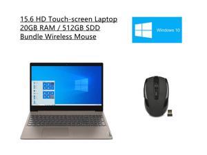 New Lenovo IdeaPad 3 15.6" HD Touchscreen LCD Laptop | 10th Gen Intel Core i5-10210U Processor | 20GB RAM | 512GB SSD | Windows 10 Home | Almond | Bundle with Woov Wireless Mouse