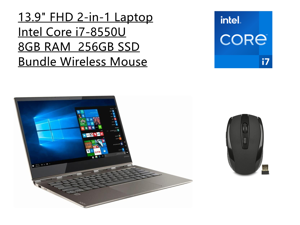 New Lenovo 13.9" FHD 2-in-1 Touchscreen Laptop | Intel Core i7-8550U Processor | 8GB RAM | 256GB SSD | Windows 10 Home | Backlit Keyboard | Fingerprint | Bronze | Bundle with Wireless Mouse