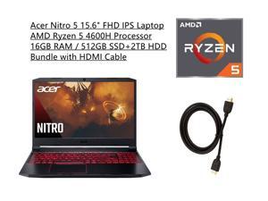 New Acer Nitro 5 15.6" FHD IPS 60Hz Display Laptop | AMD Ryzen 5 4600H Processor | NVIDIA GeForce GTX 1650 | 16GB RAM | 512GB SSD+2TB HDD | Backlit Keyboard | Windows 10 | Bundle with HDMI Cable New Acer Nitro 5 15.6" FHD IPS 60Hz Display Laptop | AMD Ryzen 5 4600H Processor | NVIDIA GeForce GTX 1650 | 16GB RAM | 512GB SSD+2TB HDD | Backlit Keyboard | Windows 10 | Bundle with HDMI Cable
