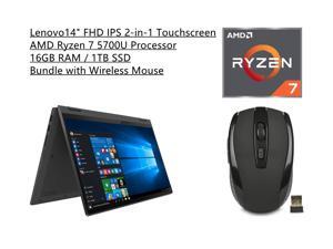 New Lenovo Flex 5 14" FHD IPS 2-in-1 Touchscreen Laptop | AMD Ryzen 7 5700U 8-Core Processor | 16GB RAM | 1TB SSD | Backlit Keyboard | Fingerprint Reader | Win 10 | Bundle with Wireless Mouse New Lenovo Flex 5 14" FHD IPS 2-in-1 Touchscreen Laptop | AMD Ryzen 7 5700U 8-Core Processor | 16GB RAM | 1TB SSD | Backlit Keyboard | Fingerprint Reader | Win 10 | Bundle with Wireless Mouse