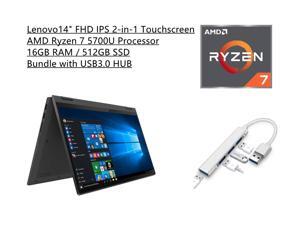 New Lenovo Flex 5 14" FHD IPS 2-in-1 Touchscreen Laptop | AMD Ryzen 7 5700U 8-Core Processor | 16GB RAM | 512GB SSD | Backlit Keyboard | Fingerprint Reader | Win 10 | Bundle with USB3.0 HUB New Lenovo Flex 5 14" FHD IPS 2-in-1 Touchscreen Laptop | AMD Ryzen 7 5700U 8-Core Processor | 16GB RAM | 512GB SSD | Backlit Keyboard | Fingerprint Reader | Win 10 | Bundle with USB3.0 HUB