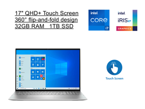 New Dell 17.3" 2-in-1 QHD+ Touchscreen Laptop | 11th Gen Intel Core i7 Processor | 32GB RAM | 1TB SSD | Backlit Keyboard | Fingerprint Reader | Windows 10 Home | Silver New Dell 17.3" 2-in-1 QHD+ Touchscreen Laptop | 11th Gen Intel Core i7 Processor | 32GB RAM | 1TB SSD | Backlit Keyboard | Fingerprint Reader | Windows 10 Home | Silver