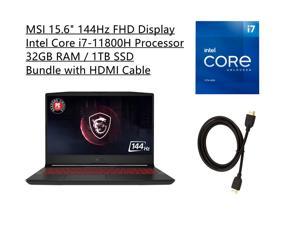 New MSI 156 144Hz FHD 1080p Display Laptop  Intel Core i711800H Processor  NVIDIA GeForce RTX 3070  32GB RAM  1TB SSD  Backlit Keyboard  Win10  Black  Bundle with HDMI Cable