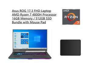 New Asus ROG 173 FHD Laptop  AMD Ryzen 7 4800H Processor  16GB Memory  512GB SSD  Nvidia GeForce RTX 3060  Backlit Keyboard  Windows 10 Home  Gray  Bundle with Mouse Pad