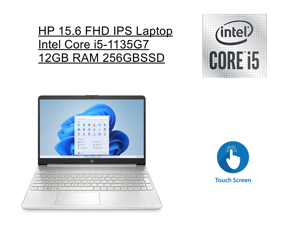 HP 156 Full HD IPS Touchscreen Premium Laptop  Intel Core i51135G7 Processor  Intel Iris Xe Graphics  12GB RAM  256GBSSD  Windows 11 Home S Mode  Silver