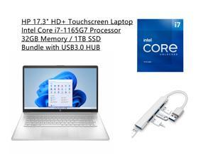 New HP 17.3" HD+ Touchscreen Laptop | 11th Gen Intel Core i7-1165G7 Processor | 32GB Memory | 1TB SSD | Intel Iris Xe Graphics | Windows 11 Home | Silver | Bundle with USB3.0 HUB