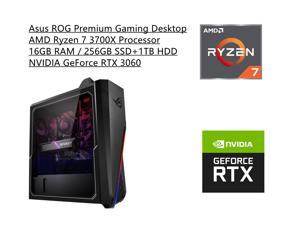 New Asus ROG Premium Gaming Desktop | AMD Ryzen 7 3700X Octa-core Processor | 16GB RAM | 256GB SSD+1TB HDD | NVIDIA GeForce RTX 3060 | Black | Windows 10 Home