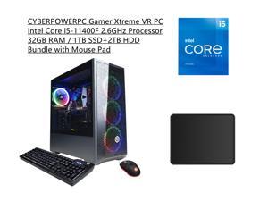 New CYBERPOWERPC Gamer Xtreme VR Gaming Desktop | Intel Core i5-11400F 2.6GHz Processor | 32GB RAM | 1TB SSD+2TB HDD | GeForce RTX 2060 6GB |  WiFi Ready | Win 11 Home | Bundle with Mouse Pad