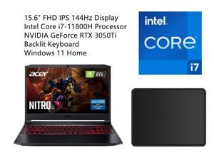 Acer Nitro 5 156 FHD IPS 144Hz Display Gaming Laptop  Intel Core i711800H  NVIDIA GeForce RTX 3050Ti  16GB RAM  1024GB SSD  Backlit Keyboard  Windows 11 Home with Mouse Pad Bundle