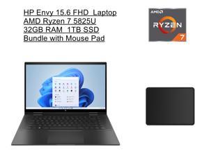 New HP Envy X360 2-in-1 15.6" FHD IPS Touchscreen Premium Laptop | AMD Ryzen 7 5825U ( Beat i7-1165G7) Processor | 32GB RAM | 1TB SSD | Backlit Keyboard | Windows 11 | Black | Bundle with Mouse Pad