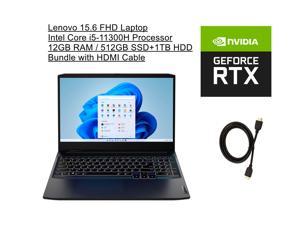New Lenovo IdeaPad 156 Laptop  Intel 11th Generation Core i511300H Processor  NVIDIA GeForce RTX 3050  12GB RAM  512GB SSD 1TB HDD  Windows 11 Home  Backlit Keyboard  Bundle with HDMI Cable