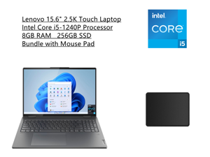 New Lenovo Yoga 7i 2in1 156 25K Touch Premium Laptop  Intel Core i51240P Processor  8GB RAM  256GB SSD  Backlit Keyboard  Fingerprint  Windows 11  Bundle with Mouse Pad