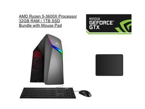 New ASUS ROG Gaming Desktop | AMD Ryzen 5 3600X Processor | 32GB RAM | 1TB SSD | NVIDIA GeForce GTX 1660Ti | Keyboard & Mouse | Windows 10 | Bundle with Mouse Pad