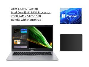 New Acer  Aspire 3 17.3"HD+ Laptop | Intel Core i3-1115G4 Processor | 20GB RAM | 512GB SSD | Windows 11 Home | Bundle with Mouse Pad