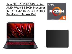New Acer Nitro 5 15.6" FHD 144Hz IPS Display Gaming Laptop | AMD Ryzen 5 5600H Processor | NVIDIA GeForce RTX 3060| 32GB RAM | 1TB SSD+1TB HDD |Backlit Keyboard |Windows 11 Home |Bundle with Mouse Pad
