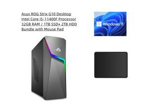 New Asus ROG Strix G10 Gaming Desktop  Intel Core i511400F Processor  32GB RAM  1TB SSD 2TB HDD  NVIDIA GeForce RTX 3060  Keyboard  Mouse  Windows 11 Home  Bundle with Mouse Pad