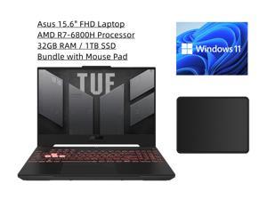 New Asus TUF 156 144Hz FHD Gaming Laptop  AMD R76800H Processor  NVIDIA GeForce RTX 3050 Ti  32GB RAM  1TB SSD  Windows 11 Home  Backlit Keyboard  Bundle with Mouse Pad