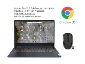 Lenovo Flex 5i Chromebook 13.3" FHD 2-in-1 Touchscreen Laptop | Intel Core i3 -1115G4 Processor | 8GB RAM | 128GB SSD | ChromeOS | Blue | Bundle with USB3.0 HUB