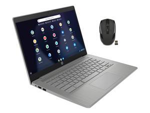 HP Chromebook 14 HD Laptop  Intel Celeron N4120  4GB DDR4  64GB eMMC  Intel UHD Graphics 600  Chrome OS  Grey  with Wireless Mouse Bundle