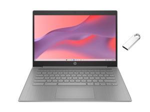 HP Chromebook 14" HD Laptop | Intel Celeron N4120 | 4GB DDR4 | 64GB SSD | Intel UHD Graphics 600 | Chrome OS | Grey | Bundle with 64GB USB Flash Drive