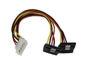 StarTech.com PYO2LP4LSATR 1 ft. 12in LP4 to 2x Right Angle Latching SATA Power Y Cable Splitter - 4 Pin Molex to Dual SATA StarTech.com PYO2LP4LSATR 1 ft. 12in LP4 to 2x Right Angle Latching SATA Power Y Cable Splitter - 4 Pin Molex to Dual SATA