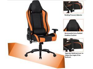 ViscoLogic TIGUAR High Back Sports Style Extra Padded Headrest Ergonomic Swivel Home Office Computer Gaming Chair (Black & Orange) ViscoLogic TIGUAR High Back Sports Style Extra Padded Headrest Ergonomic Swivel Home Office Computer Gaming Chair (Black & Orange)