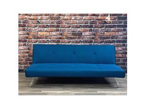 ViscoLogic DANBURY Convertible Fabric Futon Sofa/ Sofa Bed For Living Room (Navy Blue)