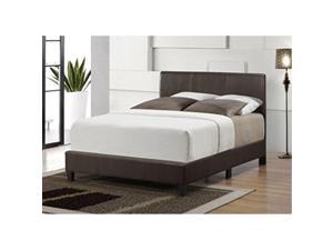 Viscologic LUCA Platform Bed with Faux Leather Headboard/Footboard and Rails (Twin - Brown)