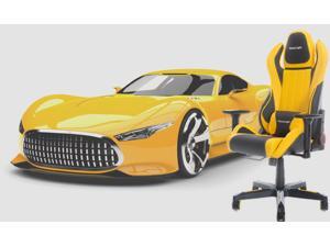 ViscoLogic Cayenne M6 Ergonomic High-Back, 2D Armrest, Reclining Sports Styled Home Office Swivel PC Racing Gaming Chair (Black & Yellow) ViscoLogic Cayenne M6 Ergonomic High-Back, 2D Armrest, Reclining Sports Styled Home Office Swivel PC Racing Gaming Chair (Black & Yellow)