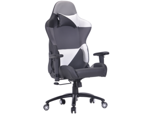 ViscoLogic ROG Series Ergonomic High Backrest Swivel Rocking Reclining Racing Home Office Computer Gaming Chair  (Black-Grey-White)