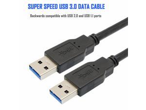 USB 3.0 Cable Male to Male USB to USB Cable SuperSpeed Black 3 Feet