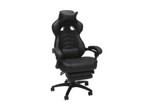 RESPAWN 110 Racing Style Gaming Chair, Reclining Ergonomic Leather Chair with Footrest, in Black (RSP-110-BLK) RESPAWN 110 Racing Style Gaming Chair, Reclining Ergonomic Leather Chair with Footrest, in Black (RSP-110-BLK)