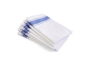 Kozy Kitchen Bistro Stripe Napkins, 100% Cotton 20-Inch by 20-Inch Napkin, BLUE Stripe Cloth Napkin, Set of 6