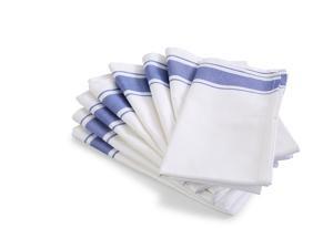 Kozy Kitchen Bistro Stripe Napkins, 100% Cotton 20-Inch by 20-Inch Napkin, BLUE Stripe Cloth Napkin, Set of 8