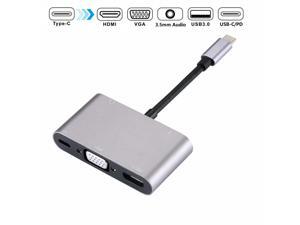 5-in-1 USB C Dock, with 4K USB-C to HDMI, Type-C to VGA, USB 3.0 Port, 3.5mm Audio Port and Charging Port for MacBook Chromebook, 5in1 USB C HUB with HDMI VGA Audio USB PD. 5-in-1 USB C Dock, with 4K USB-C to HDMI, Type-C to VGA, USB 3.0 Port, 3.5mm Audio Port and Charging Port for MacBook Chromebook, 5in1 USB C HUB with HDMI VGA Audio USB PD.