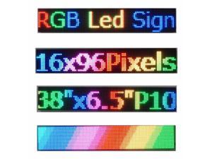 WiFi Full Color 38"x 6.5" P10 LED Sign Programmable Scrolling Message Display